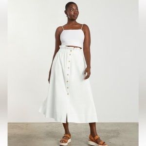 Everlane The Easy Button-Front Skirt Size Medium